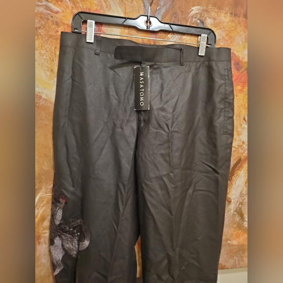 NWT $1990 sz L Masaromo made in Japan silk pants with embroidered dragon - Picture 2 of 6